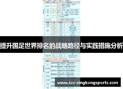 提升国足世界排名的战略路径与实践措施分析