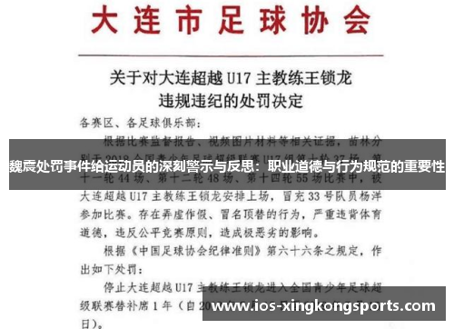 魏震处罚事件给运动员的深刻警示与反思：职业道德与行为规范的重要性
