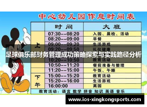 足球俱乐部财务管理成功策略探索与实践路径分析 足球俱乐部财务管理成功策略探索与实践路径分析